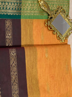 Mango handloom cotton saree by Ammavin Alamari – view 7
