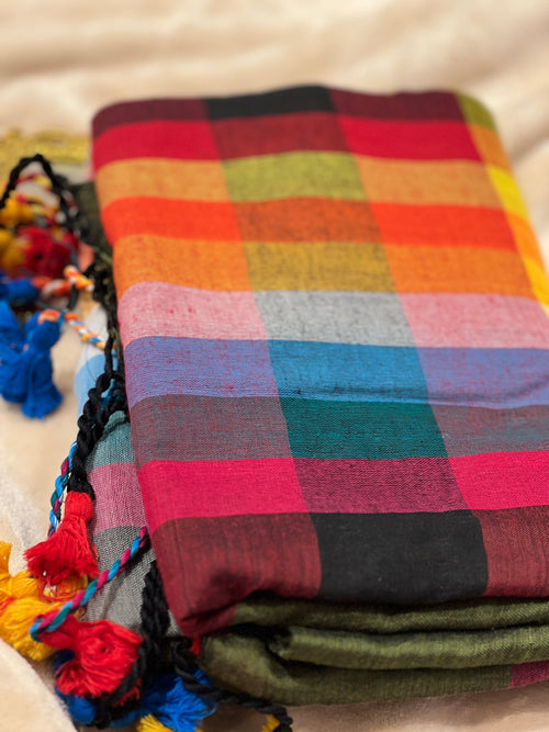 Green Kattam handloom cotton saree by Ammavin Alamari – view 1